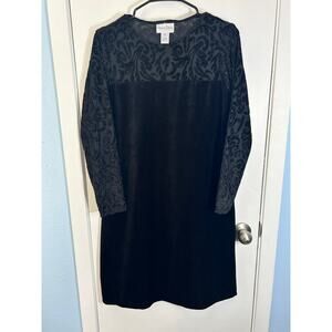 Vintage Diane Von Furstenburg Dress Medium Black Velvet Burnout Whimsigoth